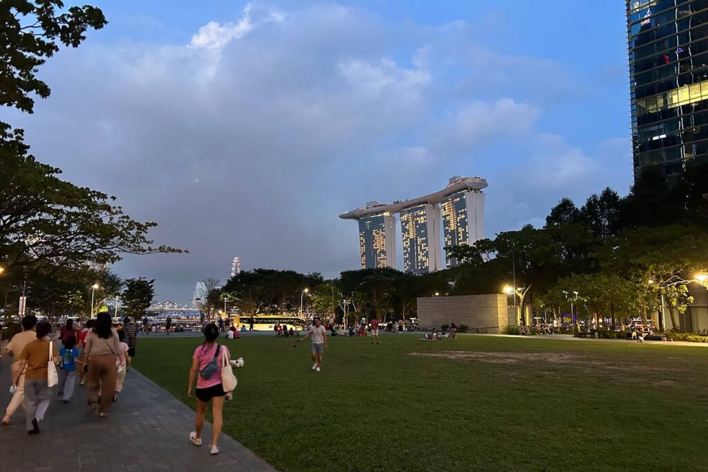 the lawn at marina bay