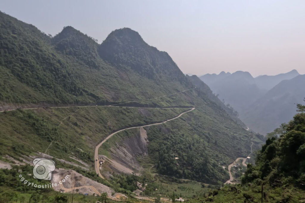 mountain and winding roads in ha giang